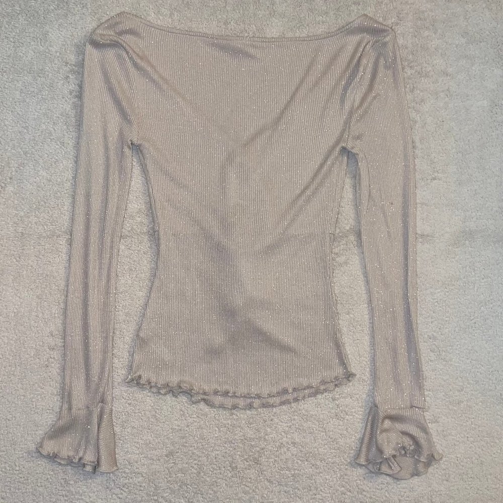 Free People 'Say When' Long Sleeve Keyhole Tie Front Top - Picture 5 of 5